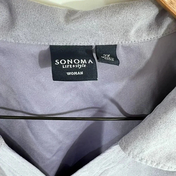 Sonoma Life + Style Women Purple Blouse 3X Lavender Lined Thick Career Office - Picture 7 of 7